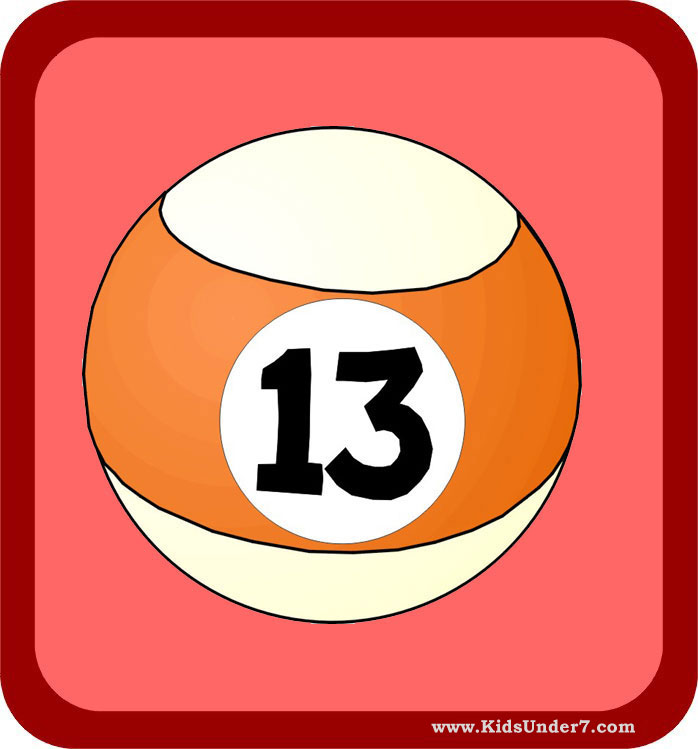 Kids under number flashcards