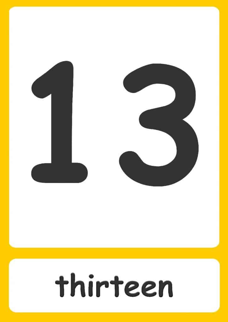 Number words flashcards