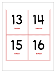 Number flashcards to with number names
