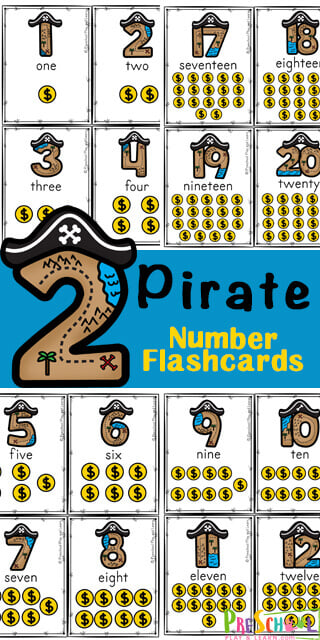 Â ï free pirate number flashcards printable