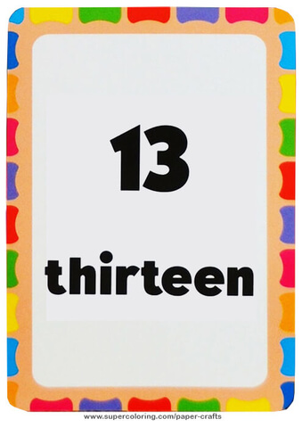Flashcard with number printable template free printable papercraft templates