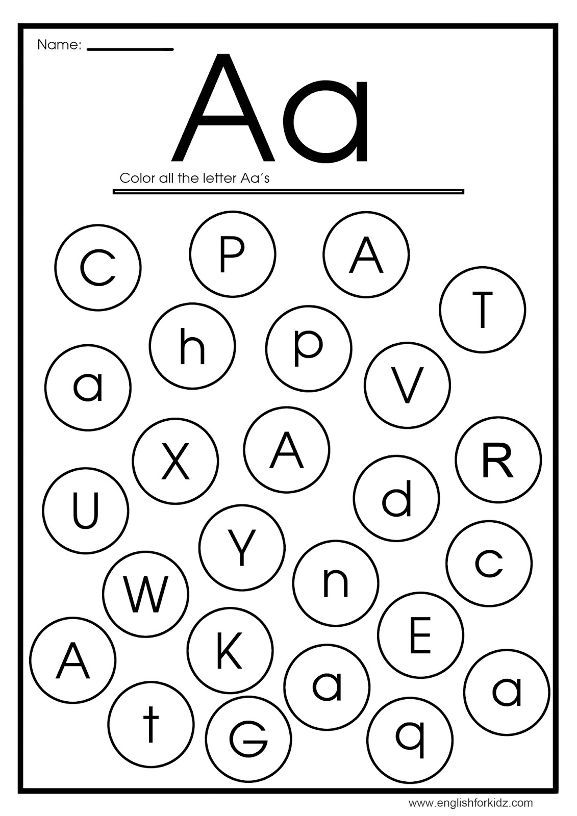 English for kids step by step letter a worksheets flash cards coloring pages