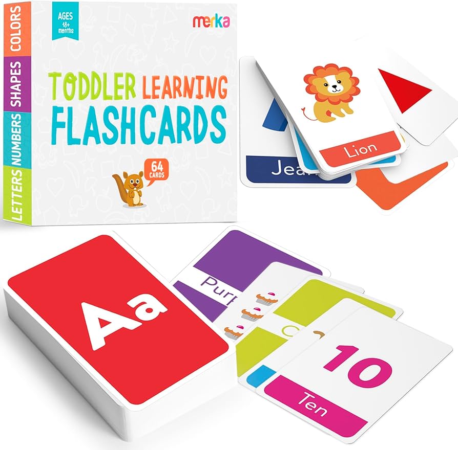 Merka toddler flash cards alphabet flash cards for toddlers set of letters colors shapes and numbers learning toy educational preschool toddler flashcards toys games