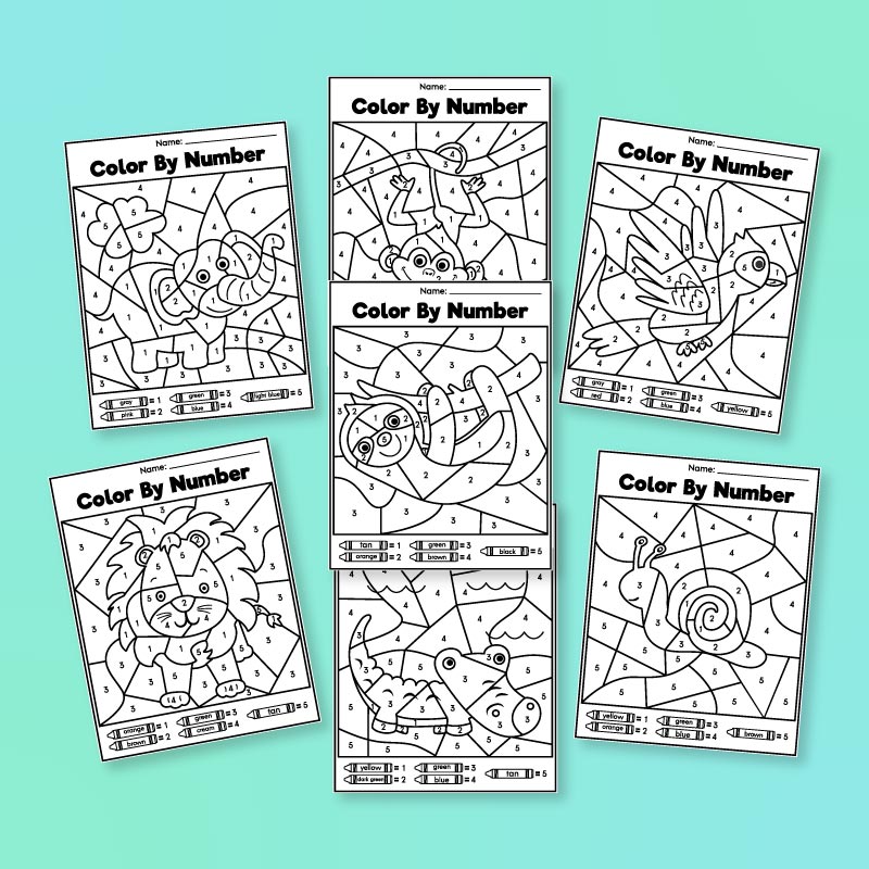 Color by number worksheet bundle â simple everyday mom