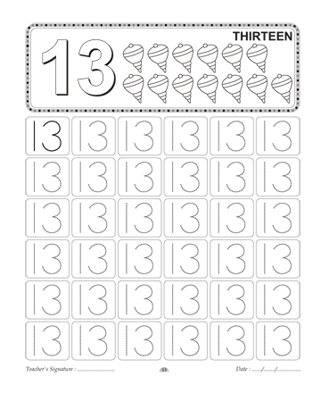 Number writing printable coloring worksheet