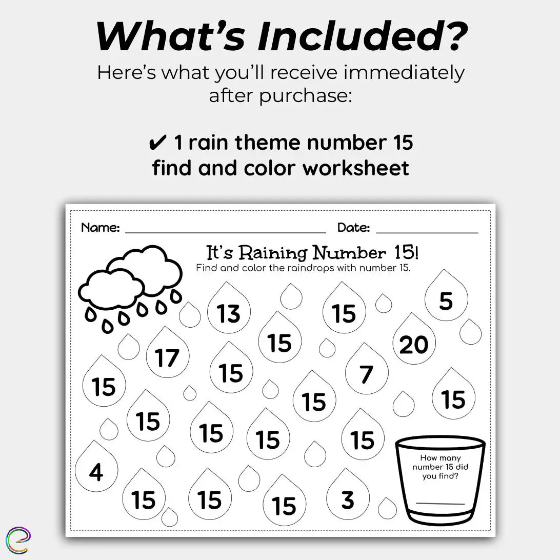 Number raindrop coloring page