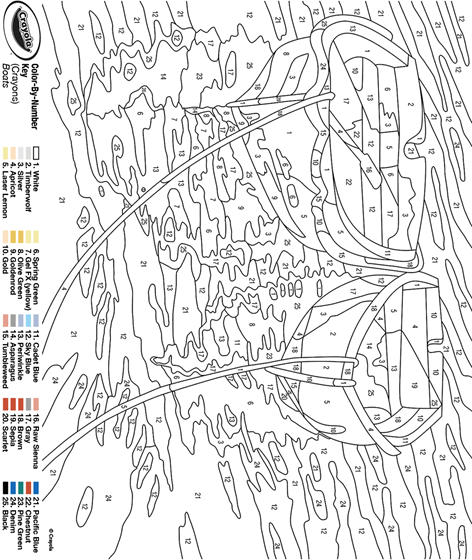Row boat color by number