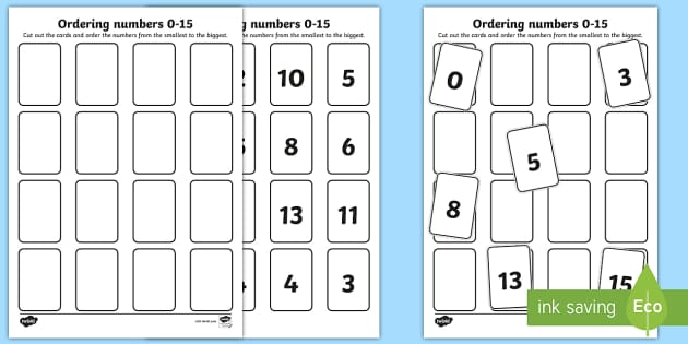 Ordering numbers to worksheet worksheet