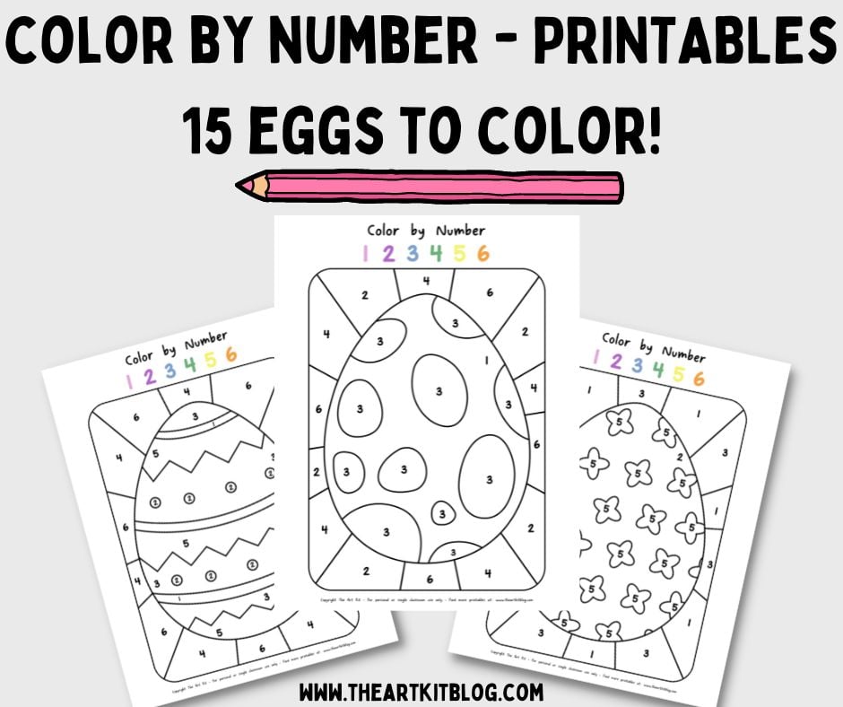 Free printable easter egg color by number worksheets â the art kit