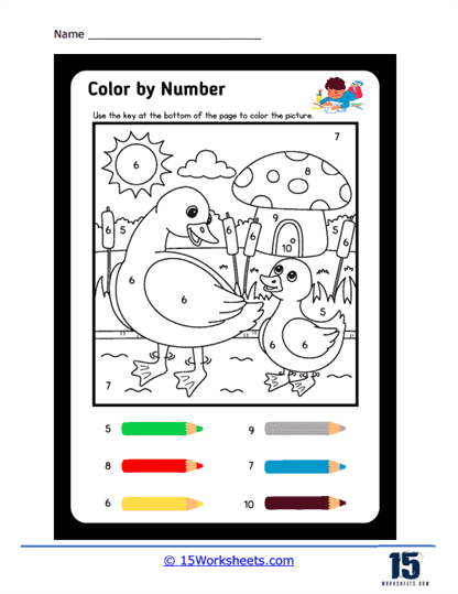 Color by number worksheets