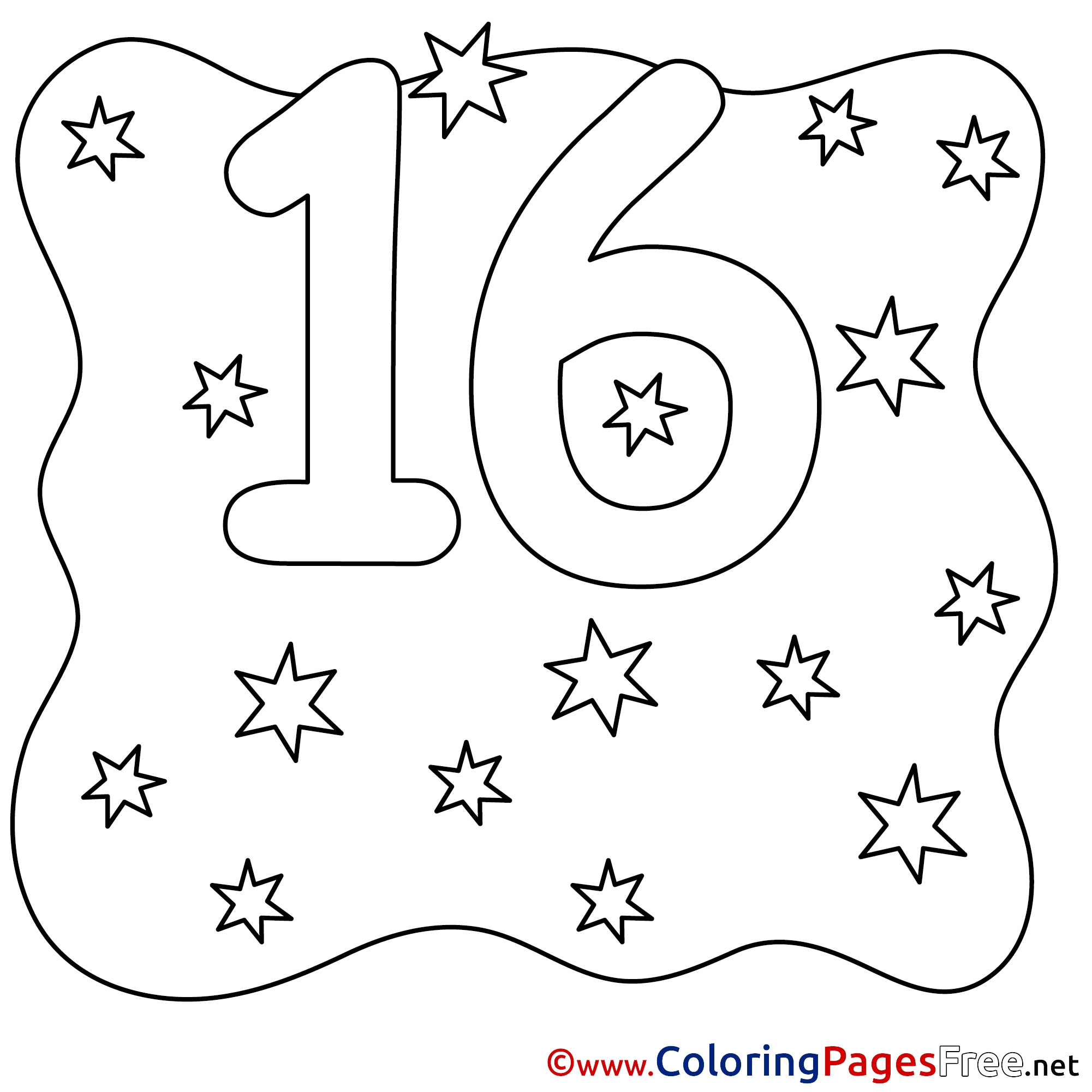 Stars numbers free coloring pages