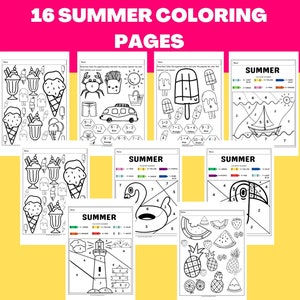 Printable one to ten number coloring pages instant download