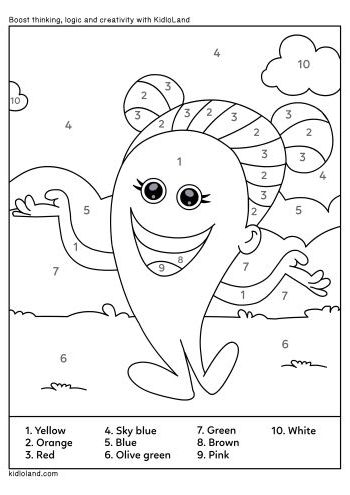 Download free color by number and educational activity worksheets for kids