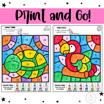 Number recognition editable color by code worksheets pets coloring pages