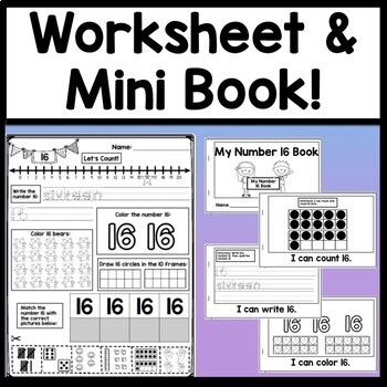 Number mini bundle number worksheet and number book tpt