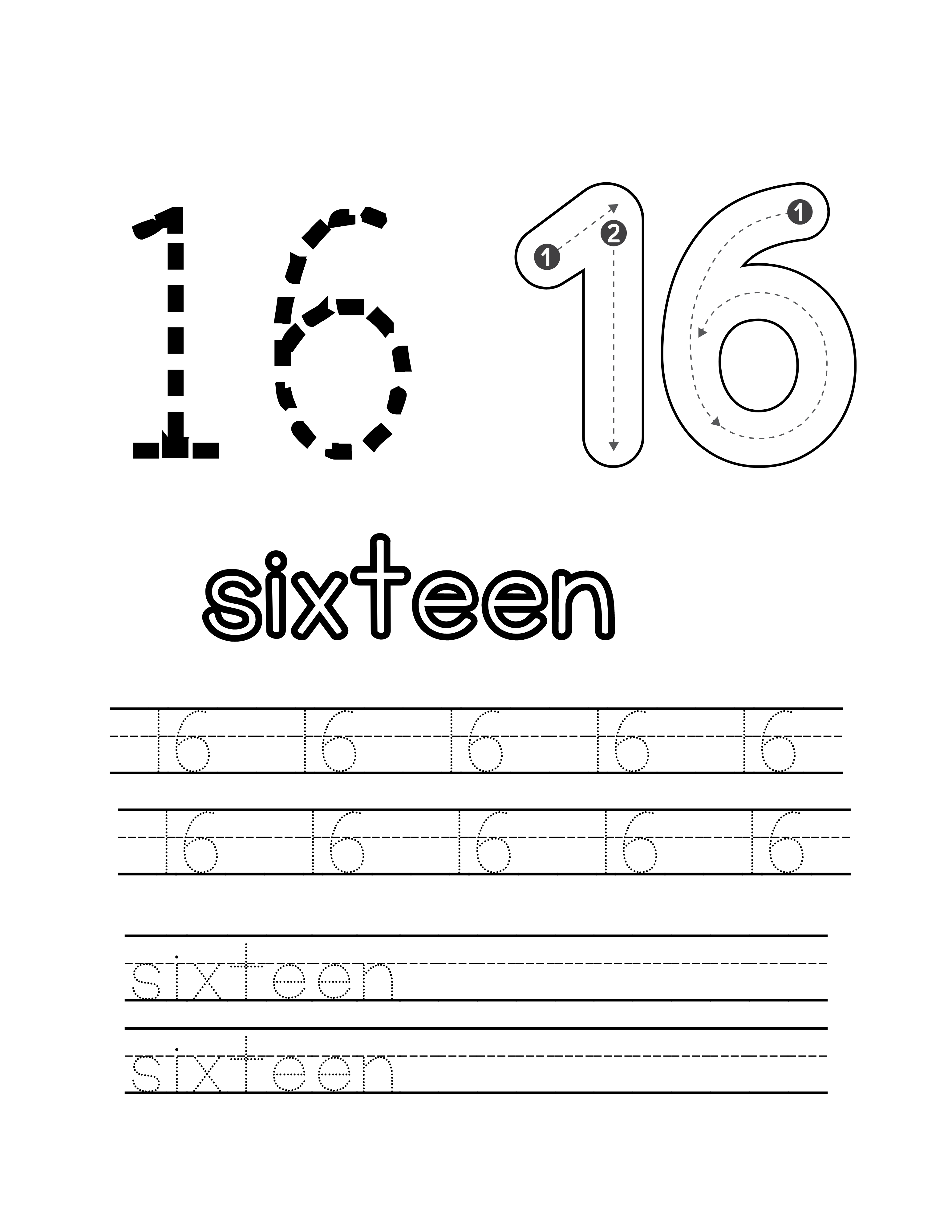 Pages numbers worksheets k