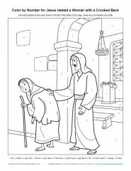 Bible coloring pages for kids jesus healed a woman