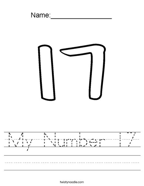 My number worksheet