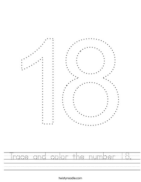 Trace and color the number worksheet