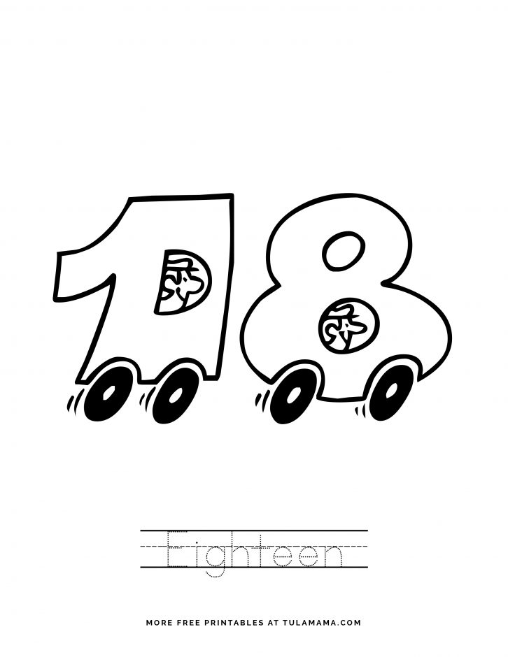 Free cute number coloring pages for fun learning