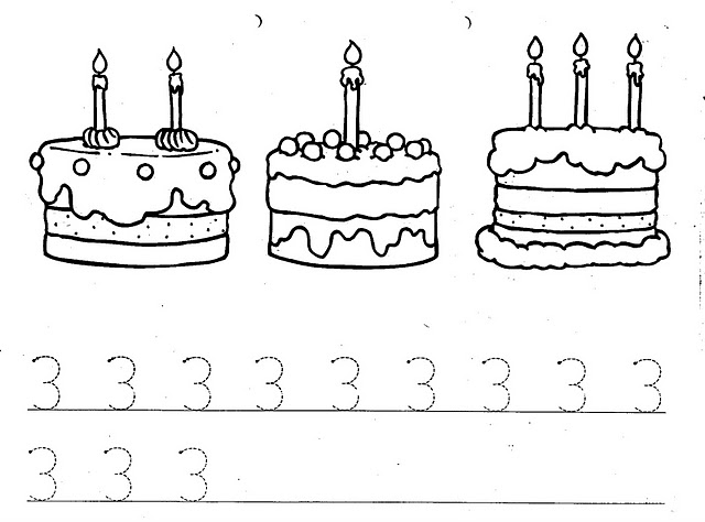 Number three coloring and tracing worksheets crafts and worksheets for preschooltoddler and kindergarten
