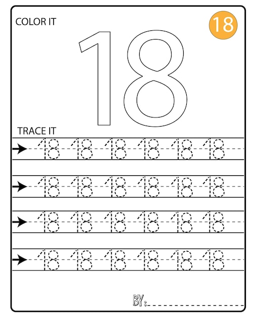 Premium vector handwriting numbers tracing pages for writing numbers learning numbers numbers tracing worksheet
