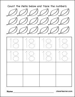 Number writing counting and identification printable worksheets for children