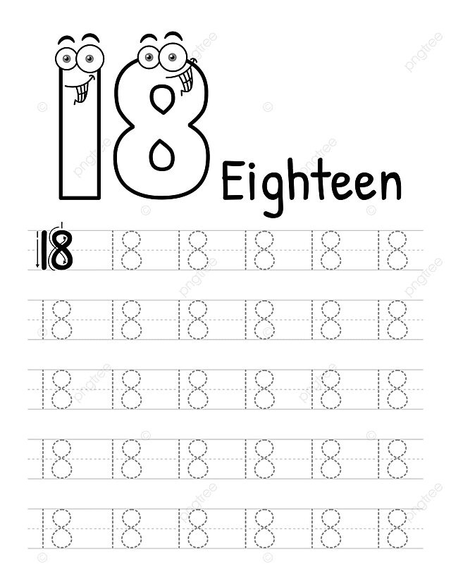 Cldrens writing worksheet premium vector elements for number tracing book interior vector book learning coloring book png and vector with transparent background for free download