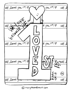He loved you first john printable coloring page