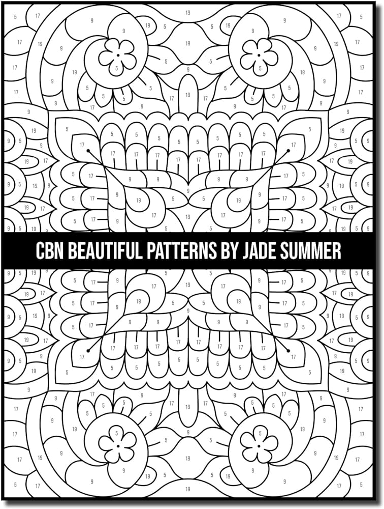 Color by number beautiful patterns an adult coloring book with fun easy and relaxing coloring pages color by number coloring books summer jade books