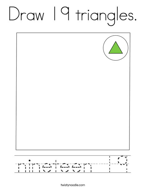 Draw triangles coloring page