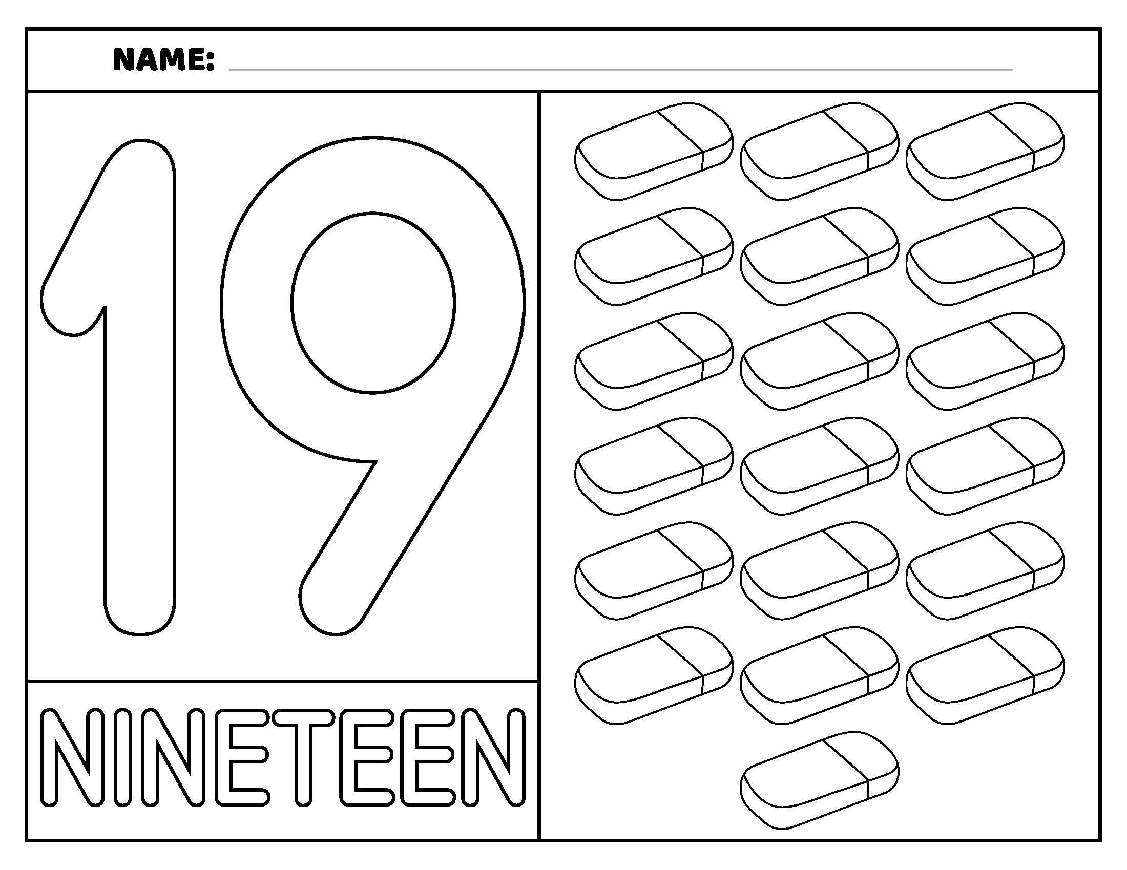 Back to school numbers counting
