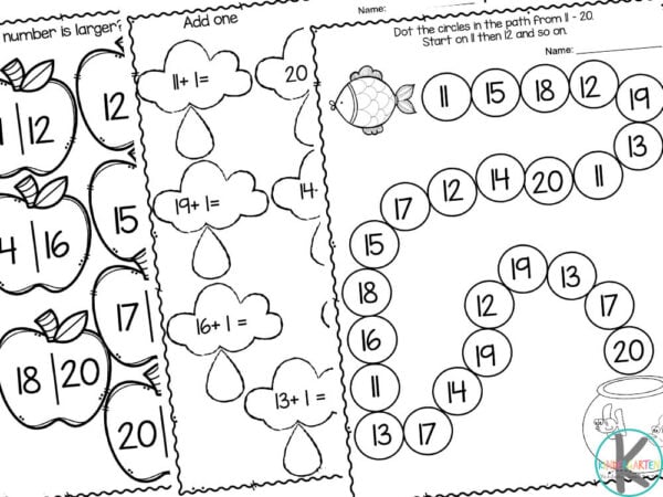 Free kindergarten teen numbers