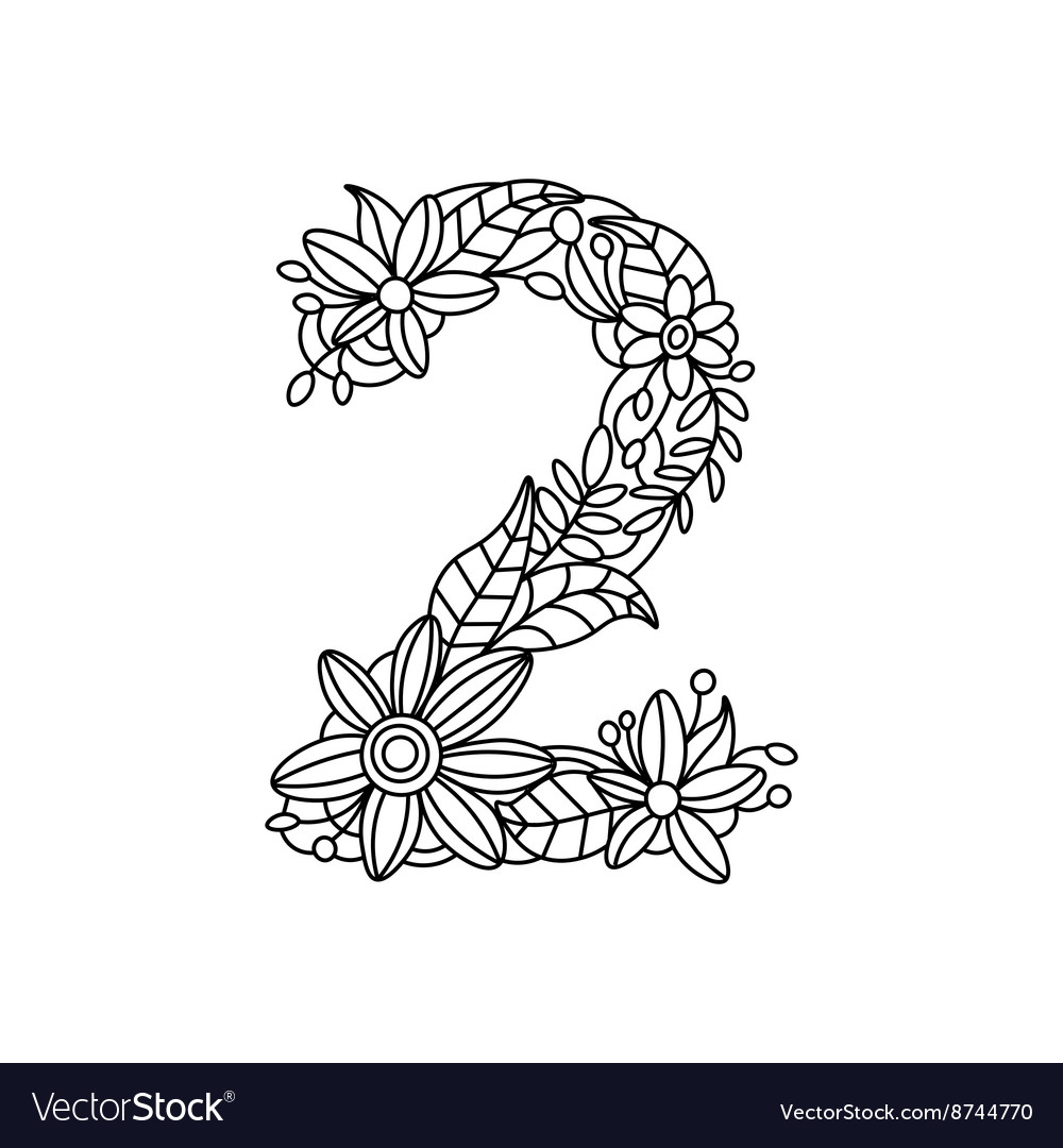Number coloring book for adults royalty free vector image