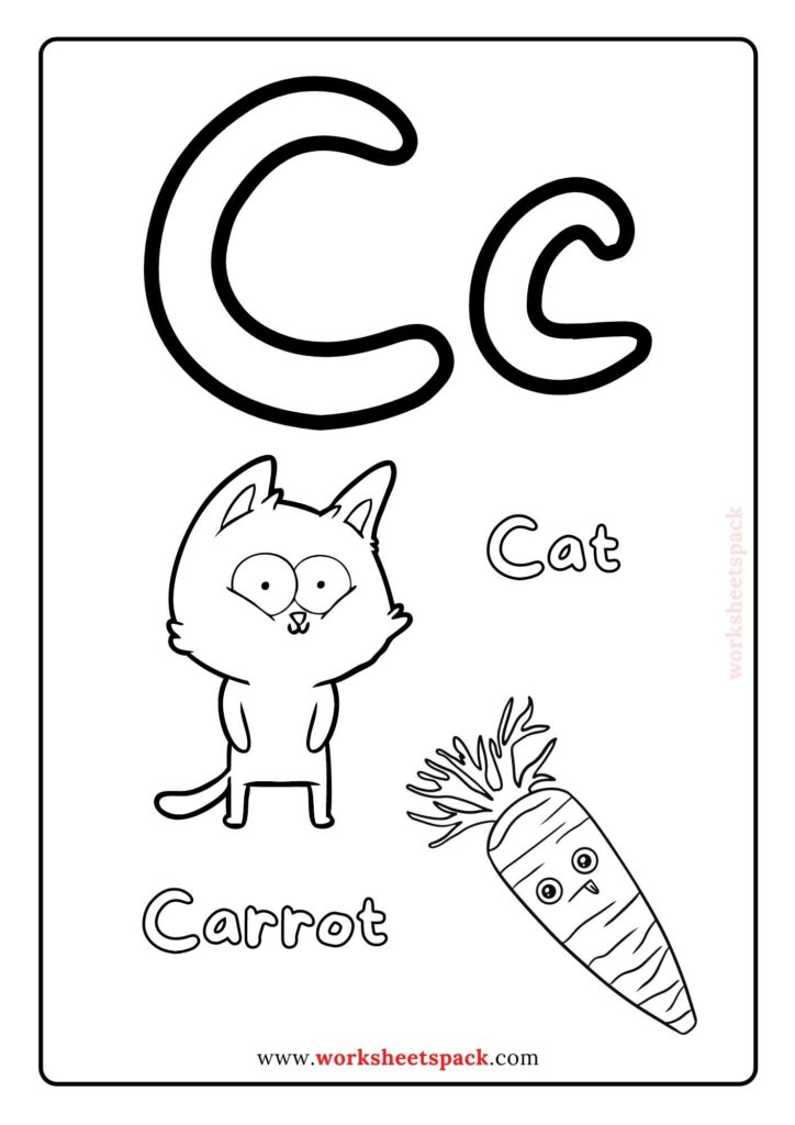 Alphabet coloring pages for year olds