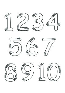 Numbers free to color for children