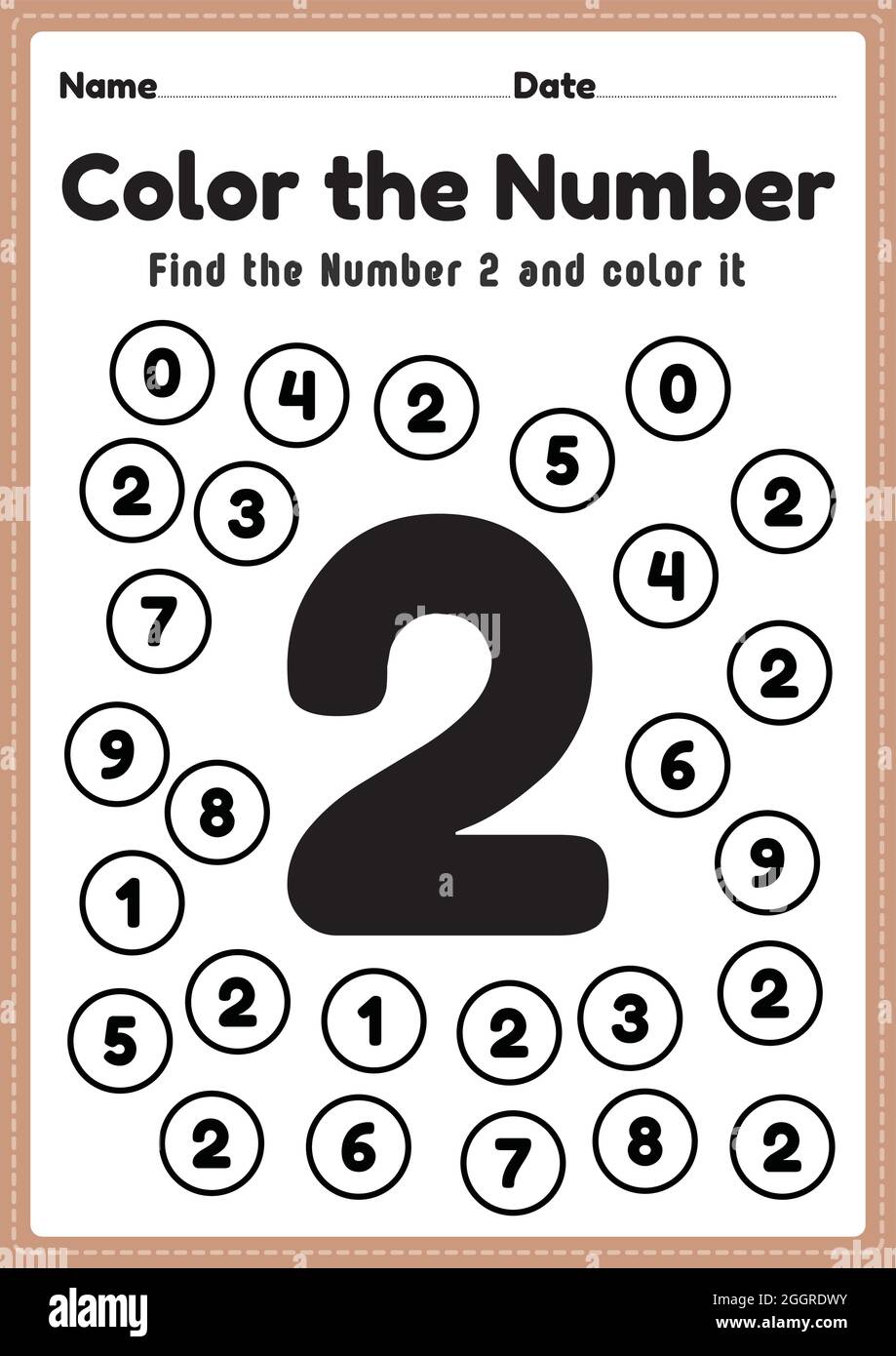Math worksheet number worksheet coloring maths activities for preschool and kindergarten kids to learn basic mathematics skills in a printable page stock vector image art
