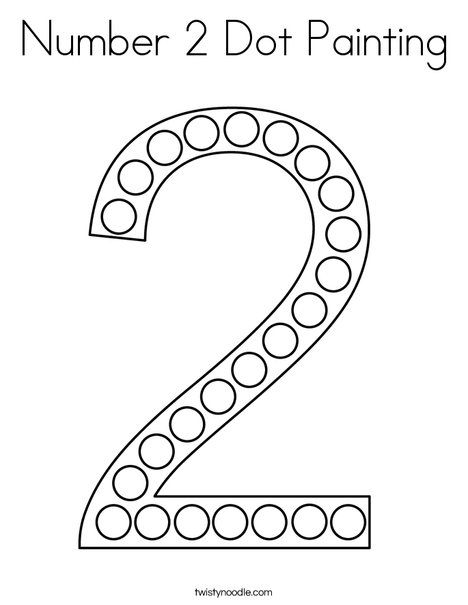 Number dot painting coloring page