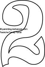 Number coloring page or bubble letter stencil template