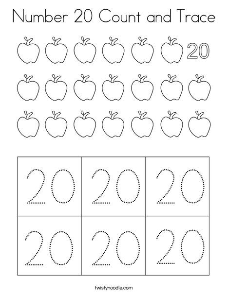 Number count and trace coloring page