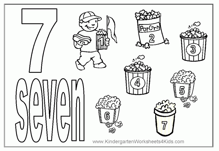 Number coloring page worksheets