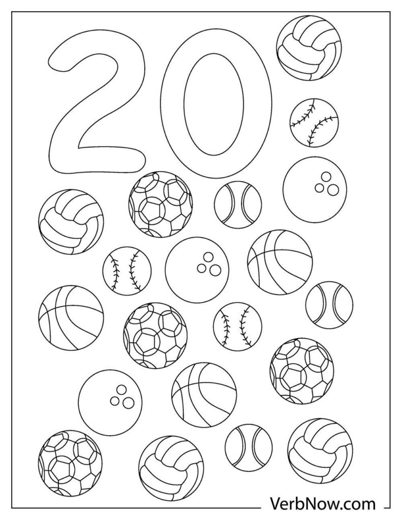 Free number coloring pages book for download printable pdf