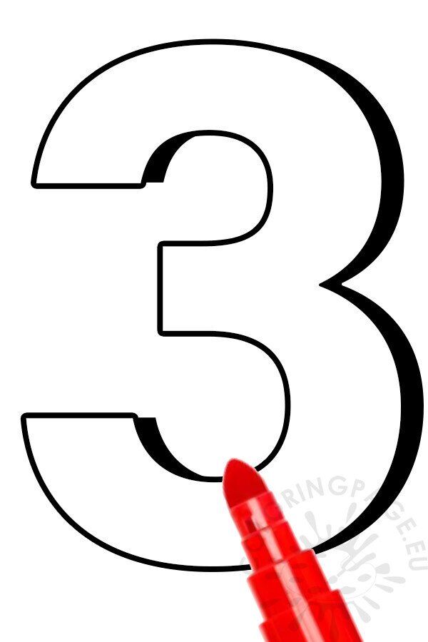 Free printable number template coloring page