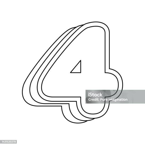 Coloring page with number for kids stock illustration