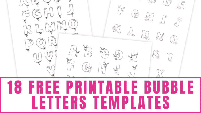 Free printable bubble letters templates