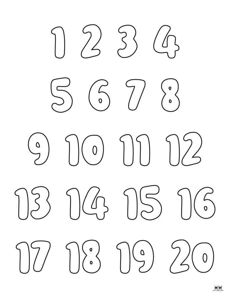 Printable bubble numbers