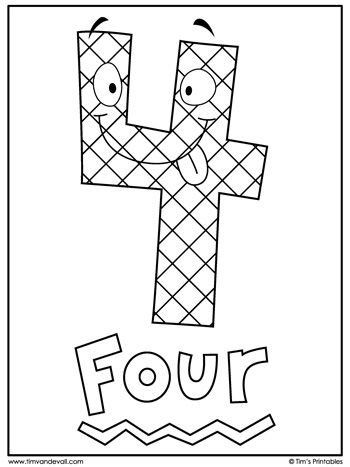 Number coloring pages â tims printables