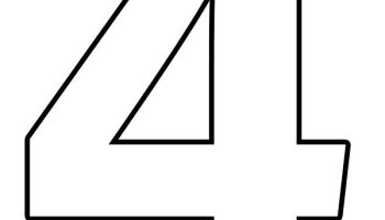 Number four outline coloring page