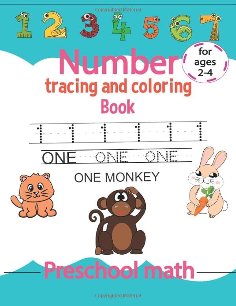 Number tracing and loring book preschool math for ages