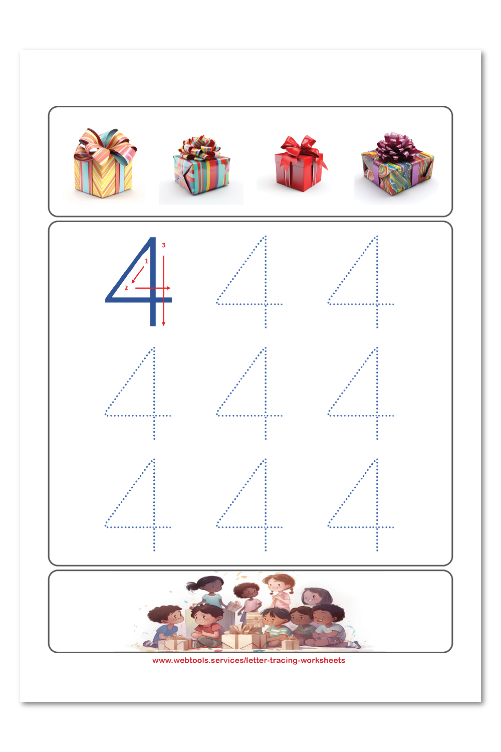 Number tracing worksheet